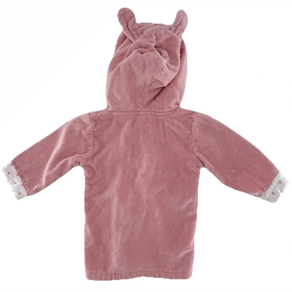 Carters Baby Girl Bunny Rabbit Hooded Robe Pink Cotton 0-9 Mo Baby‎ Essentials